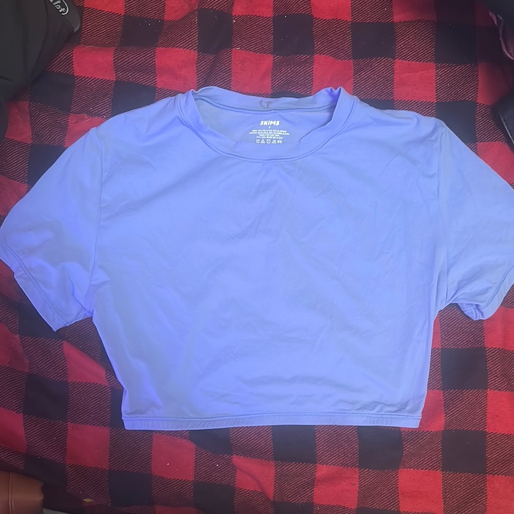 SKIMS Light Blue Crop Top